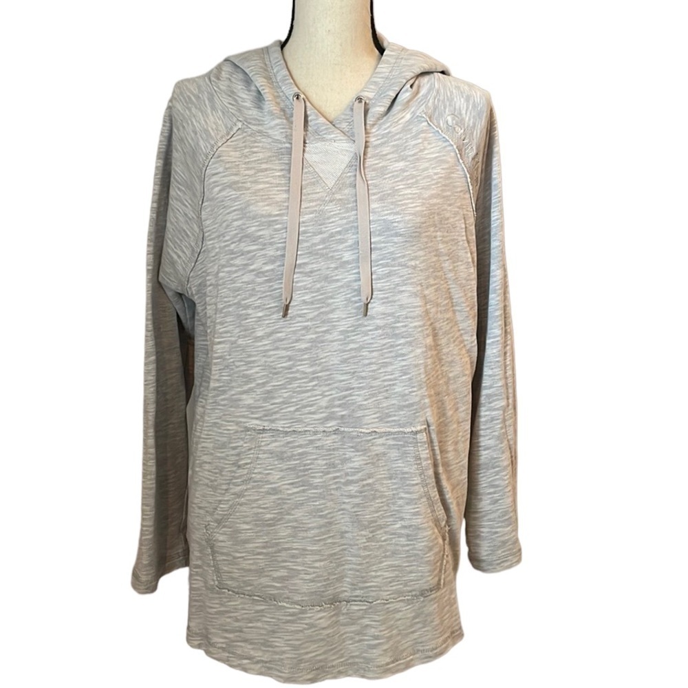 Calvin Klein Hooded Sweatshirt SZ L Gray & White Long Sleeve